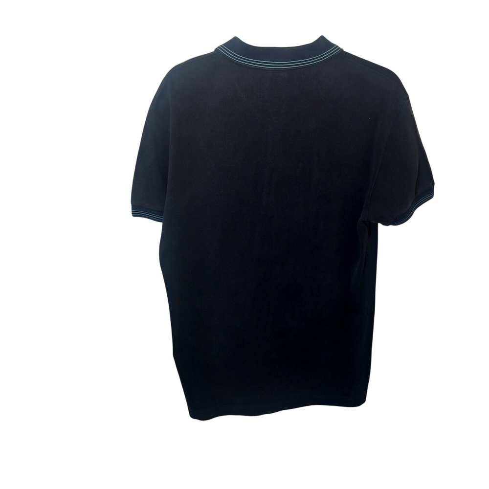 Bottega Veneta Mens Navy Blue Pique Cotton Polo Shirt Striped Trim Size 48 IT - Picture 4 of 10